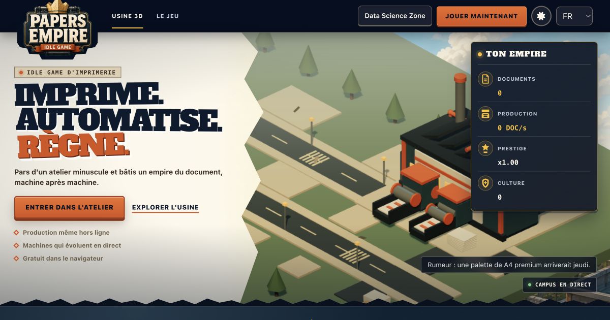 Papers Empire browser game preview