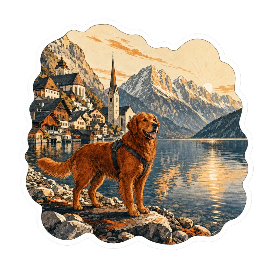Pampy roux fauve au bord des lacs de Hallstatt et Gosau